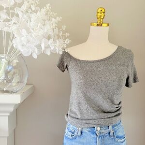 Philanthropy Asymmetrical Tee in Heather Gray, Sz XS